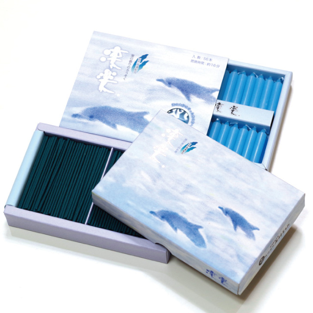 ペット仏具 線香 & ろうそく セット 凛楽 ミニ 夏 海 潮 【ネコポス対応】