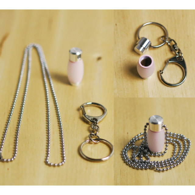 ペット遺骨カプセル】【ペット遺骨ペンダント】 カラーカプセル チェーン付