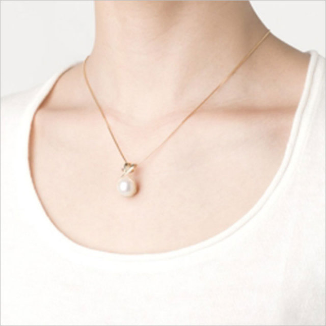 ペットの遺骨をおさめる ネックレス ホワイトパール＆ループ