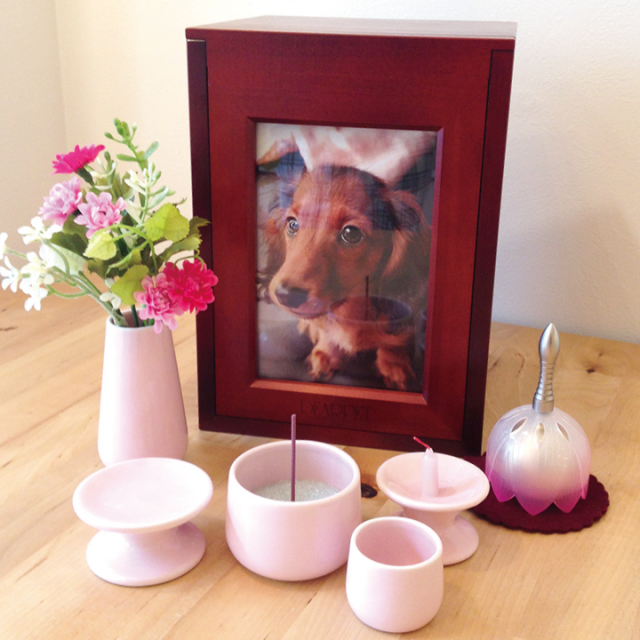 ペット仏具】 5点セット ピンク - ペット仏壇・仏具・骨壷・位牌の