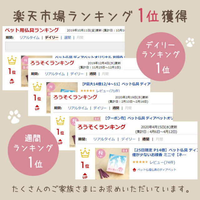 虹の橋のたもと 線香 桜の香り － ペット仏壇・仏具・骨壷・位牌の