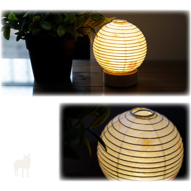 ペット仏具 丸形 さくら ライト ミニ 提灯 コードレス 桜特集 【送料無料】