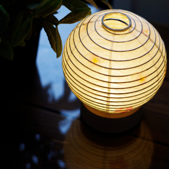 ペット仏具 丸形 さくら ライト ミニ 提灯 コードレス 桜特集 【送料無料】