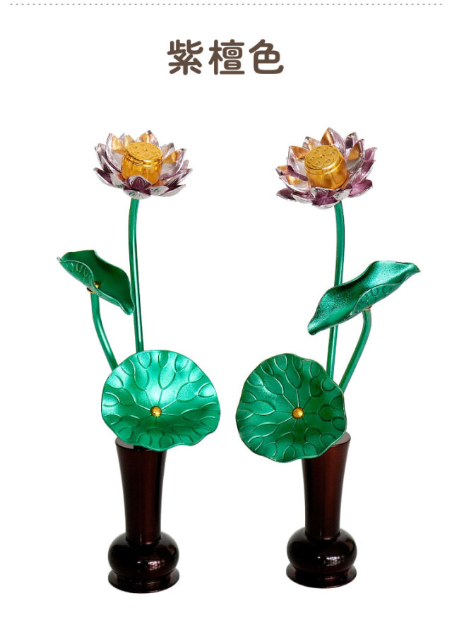 ♕* 大きな蓮の 大きめ仏花 ♤* ペットお供えにも♪ 造花   花器付き ♧* ペット用 蓮の花 お飾り 豆常花 まめじょうか 艶色 カラー 色付き