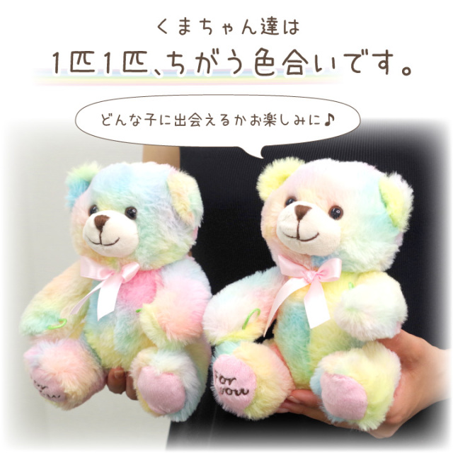 ペット仏具 虹の橋 くまちゃん ミニ ぬいぐるみ お供え レインボー
