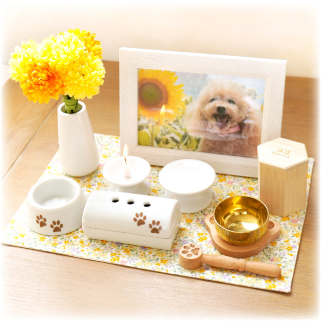 ペット仏具 木製 足あと おりん