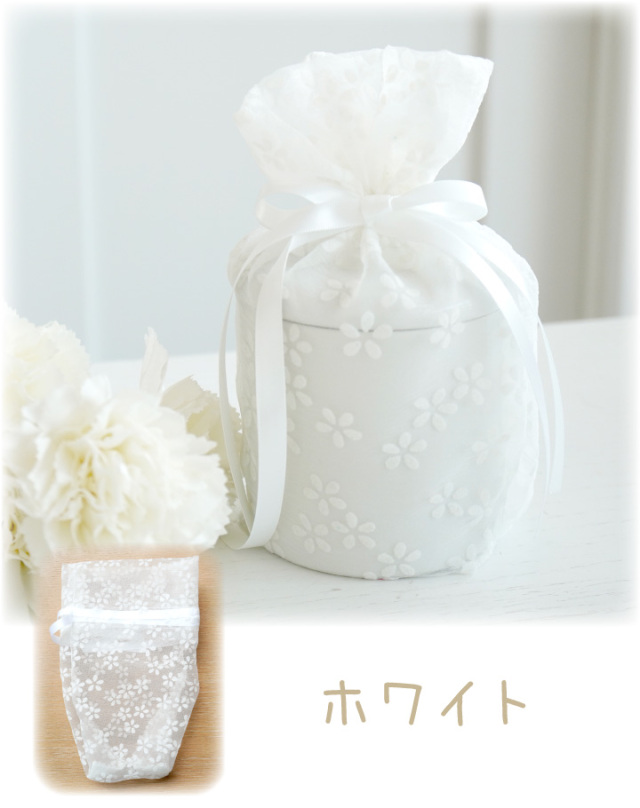 骨と花 骨壷と骨袋のセット 「さくら」 3寸セット(直径約9cm）【送料無料】