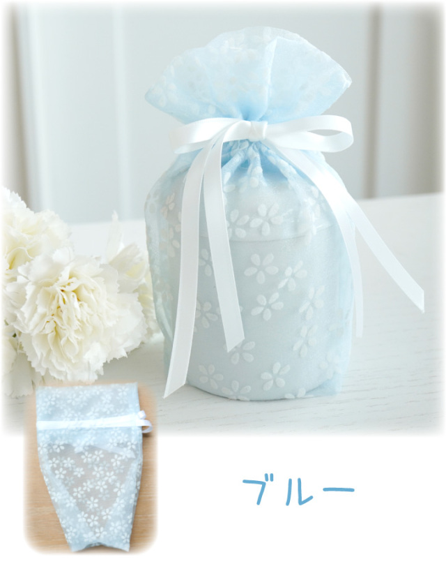 ペット骨壷 骨袋 セット 骨壷カバー 花柄 オーガンジー 3寸 直径
