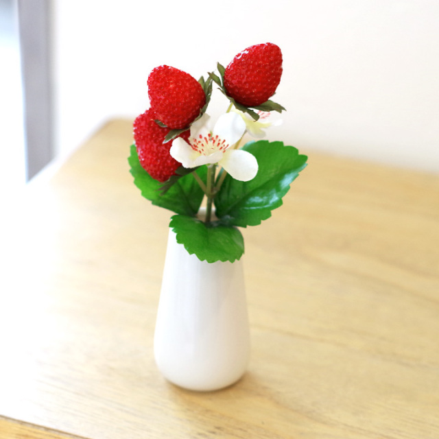 ペット お供え いちご ミニ ピック 造花 アーティフィシャルフラワー