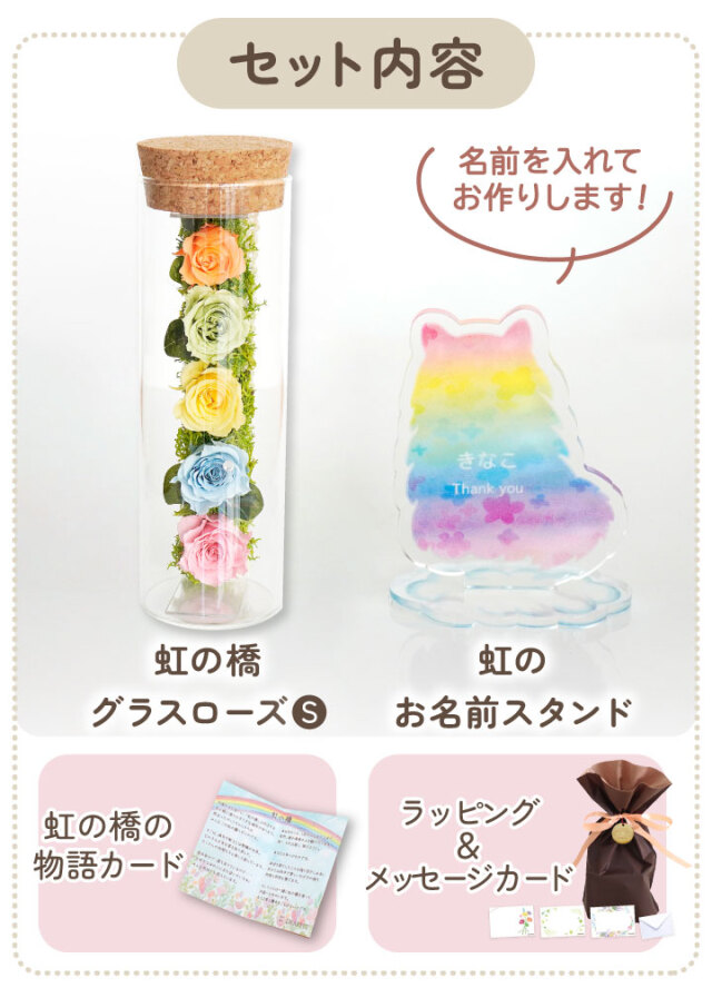 ラッピング付】 ペット お悔やみ 贈り物 ギフト 虹の橋 お名前