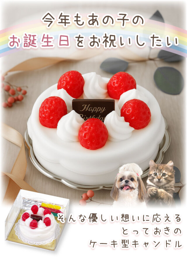 ペット仏具 誕生日 ケーキ キャンドル お供え 本物そっくり かわいい