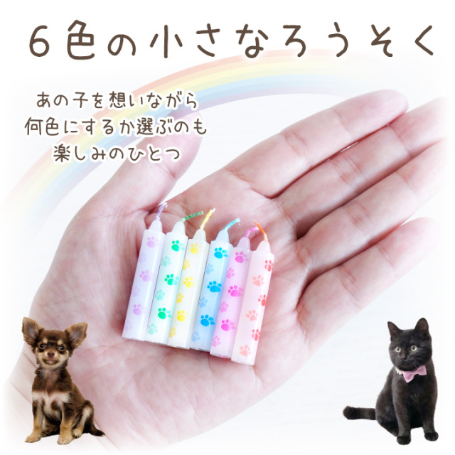 ペット仏具 虹の橋のたもと 足あと ろうそく 60本 5袋 セット 肉球