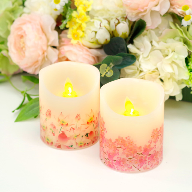 ペット仏具 電池式 LED キャンドル 灯ととなり 蓮 さくら 桜特集
