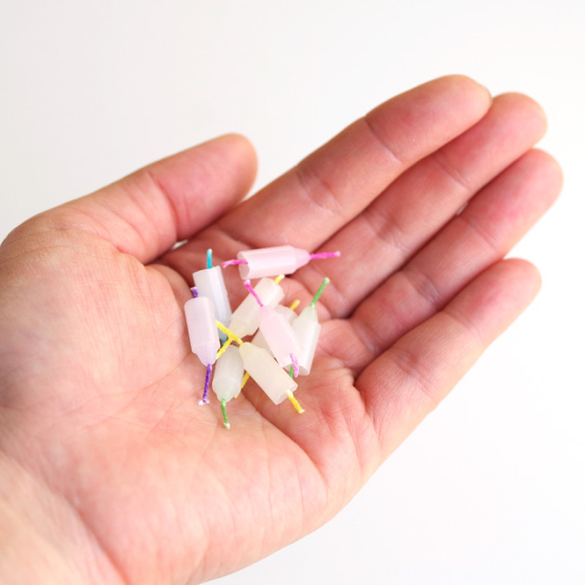 ペット ろうそく 超ミニ寸 約5分燃焼 ロウソク ローソク カラフル 虹の