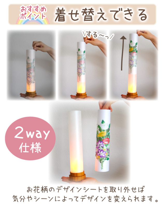 10％ポイント還元】ペットのお盆 盆提灯 華言葉 LED 国産