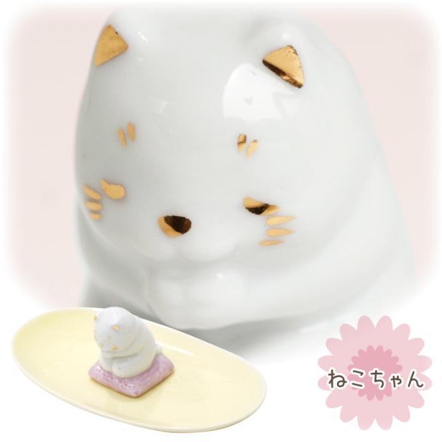 ペット仏具 祈りの香立て わんちゃん ねこちゃん 線香立て 陶器 38-161