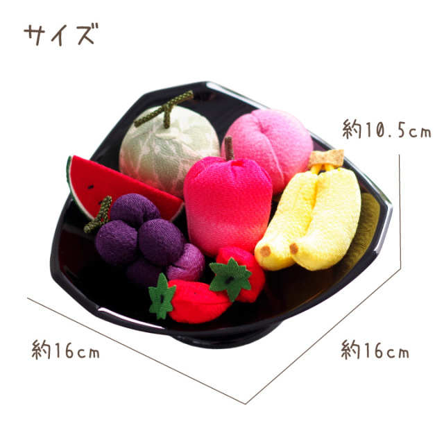 お供え物　フルーツ盛　ちりめん細工 たぬき様 ちりめん細工 お盆のお供え飾りフルーツ盛り 蓮の花と