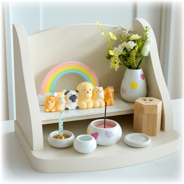 ペット供養 虹の橋 わんちゃん オブジェ 陶器製 犬 いぬ 犬の供養