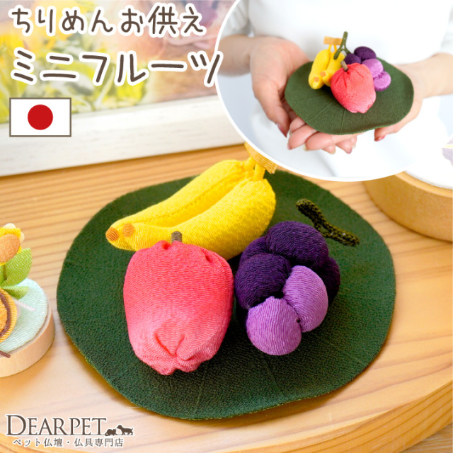 ペット用 ちりめん 果物 フルーツ セット 小 蓮の葉 国産 お供え物