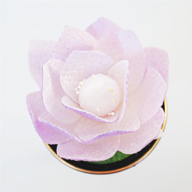 ペット用 ちりめん 蓮華 台付き お飾り オブジェ 置物 ミニ
