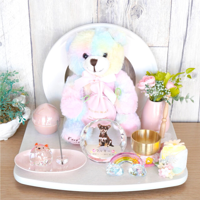 ペット用 きらきら 虹の橋 オブジェ クリスタル ガラス お飾り 置物