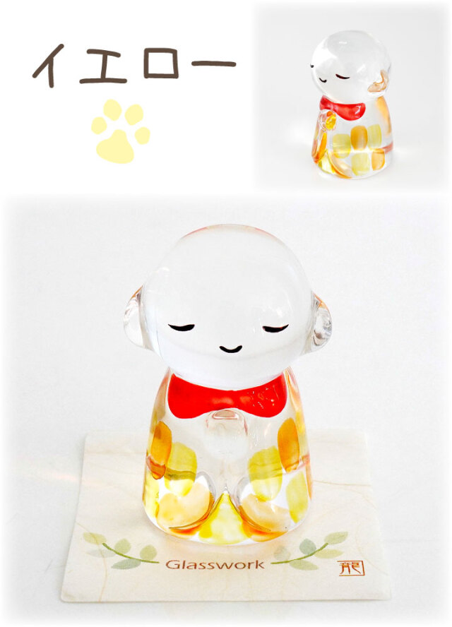 ペット用 きらきら クリスタル 彩 お地蔵さん オブジェ ガラス お飾り