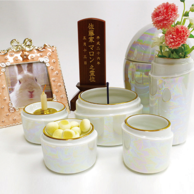 ペット仏具 ゆらめき 5点セット ペット仏壇 仏具 骨壷 位牌のディアペット