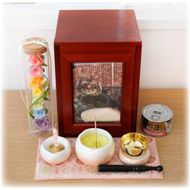 ペット仏具 やわらぎの花 香炉 ラスターオレンジ 小 ミニ 国産 日本製