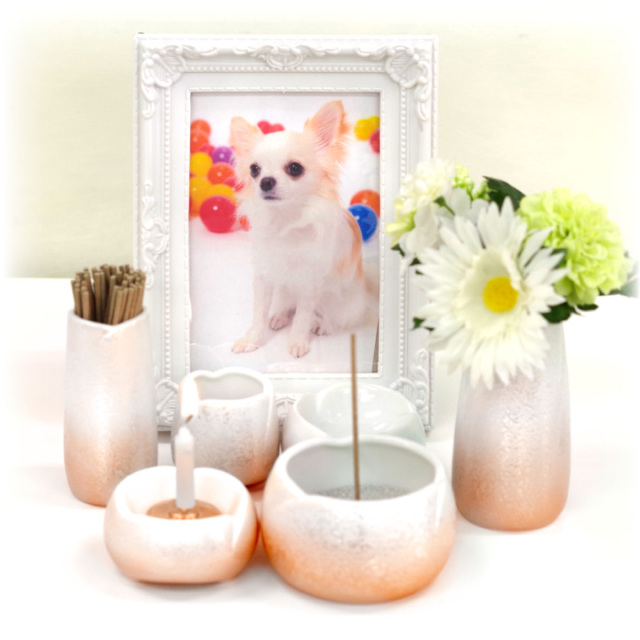 ペット仏具 国産 線香差し やわらぎの花 ラスター ブルー オレンジ