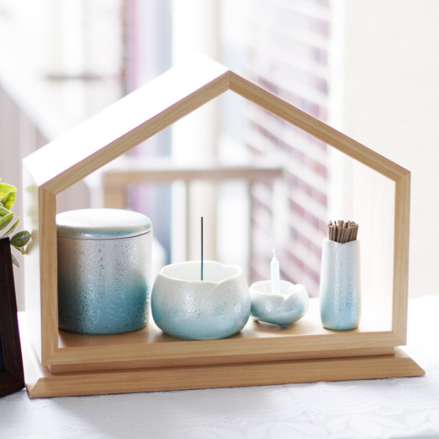 ペット骨壷 国産 パッキン付 3寸 やわらぎ ラスター ブルー 美濃焼