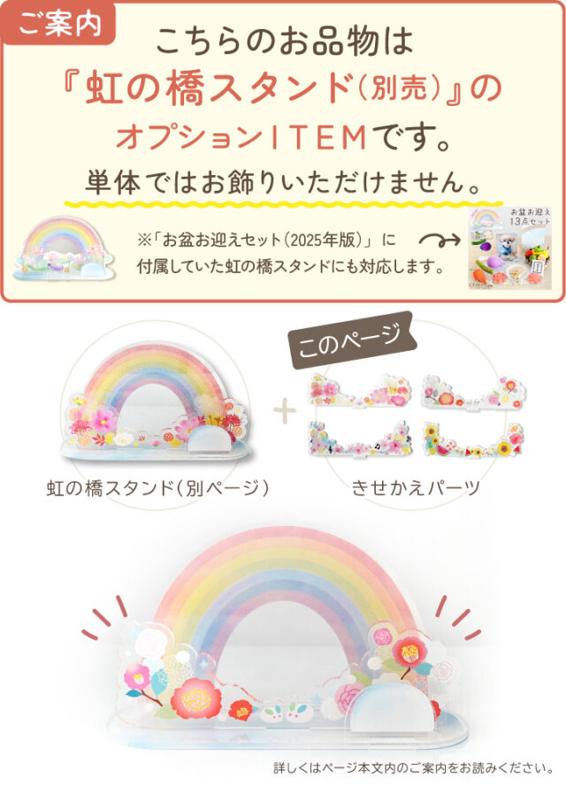 受注生産】虹の橋 スタンド 用 きせかえパーツ ※単品 ペット お供え