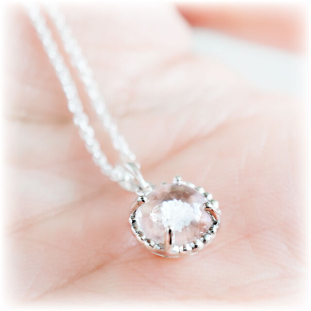 10%OFF】ペット 遺骨ペンダント ガラス フリル サークル ペンダント