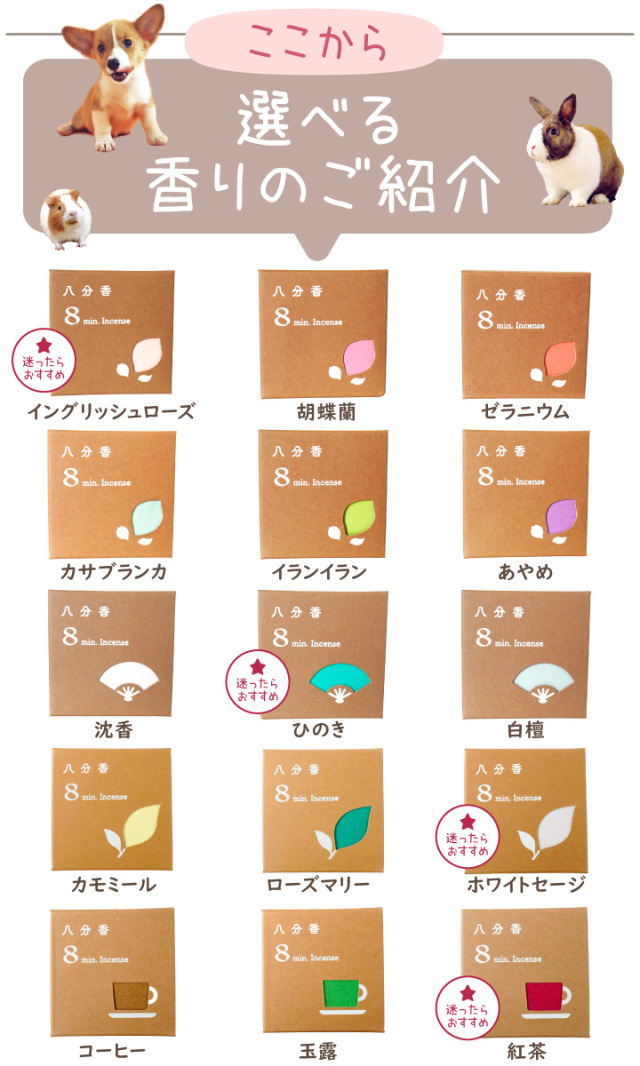 9/12まで10％OFF】ペット 短い線香 八分香 約8分燃焼 4.5cm 超ミニ寸