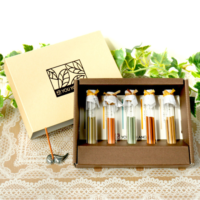 ペット お供え ティーリーフ お線香 天然 消臭成分 5種 セット 香立て