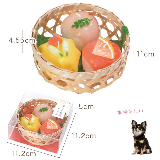 ペット仏具 手まり寿司 キャンドル マグロ 玉子 お供え ろうそく 本物