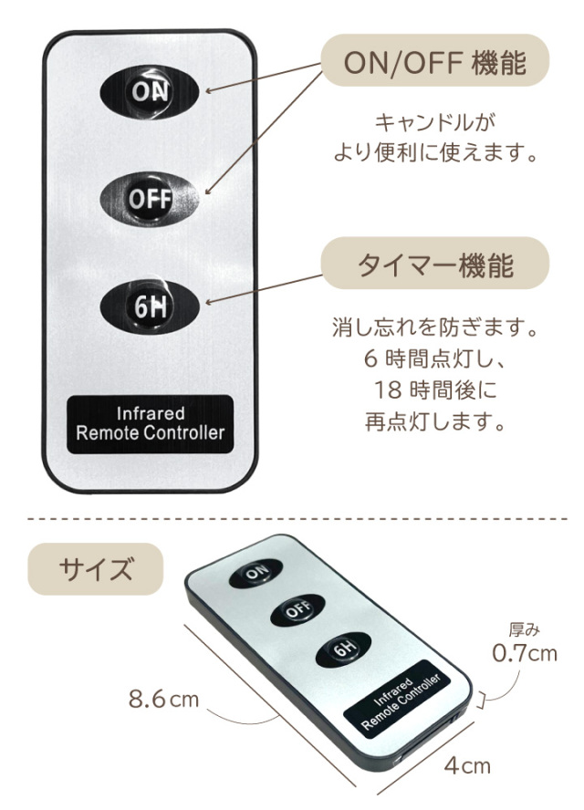 ペット仏具 いろはあかり 専用 リモコン 電池式 LED キャンドル ペット仏具 いろはあかり 専用 リモコン 電池式 LED キャンドル