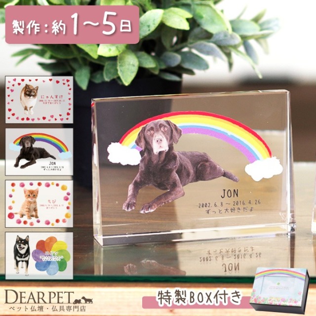 ペット位牌キャトル クリスタル イラストtype 特製box付