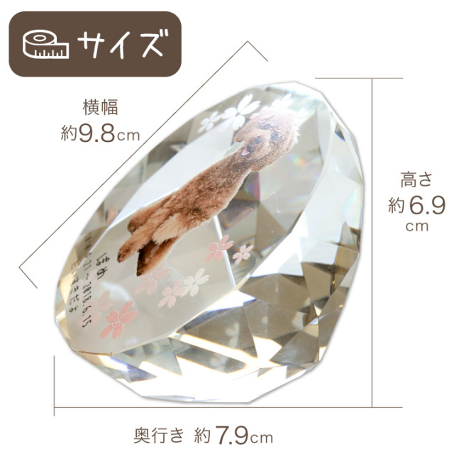 ペット 位牌 ルチアクリスタル 写真 名前 年月日 メッセージ 特製box付