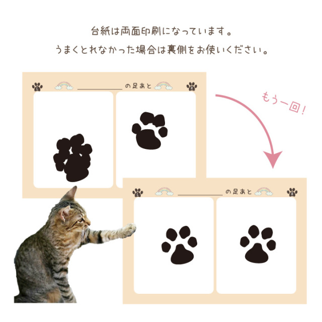 ペット用 足あと スタンプ キット 足型 記念 足跡 汚れない 肉球拓 取る ネコポス対応