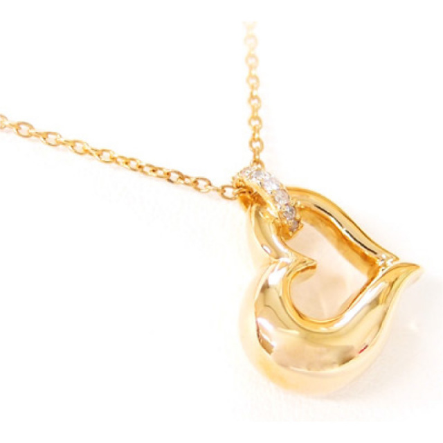 ペット 遺骨ペンダント オープンハート イエローゴールド K18 国産