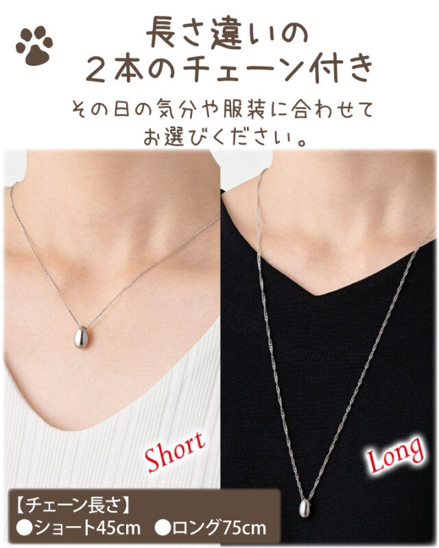 5％ポイント還元】ペット 遺骨ペンダント ステンレス プチ チェーン2