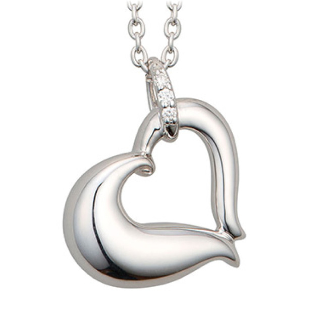 5％ポイント還元】ペット 遺骨ペンダント プチオープンハート シルバー