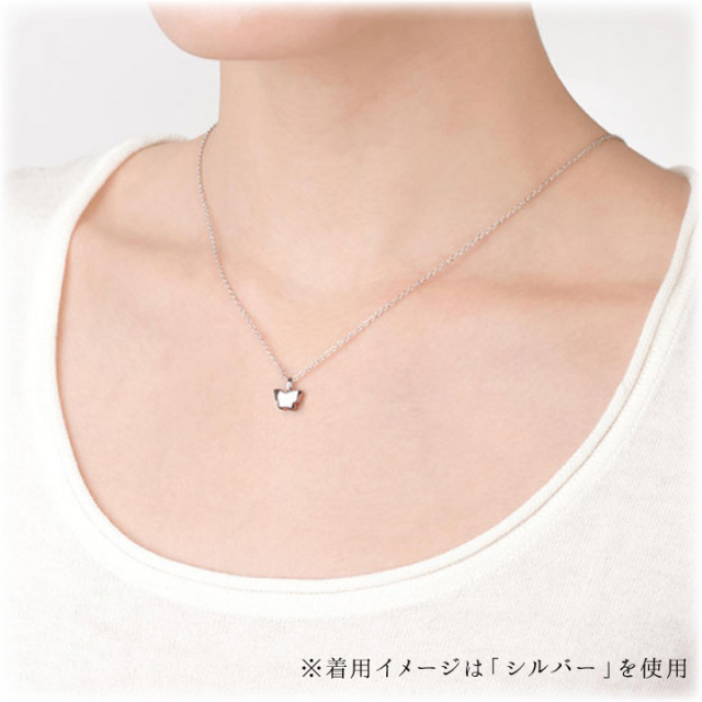 にこりこ　パピヨン ペンダント ペット 遺骨ジュエリー パピヨン ペンダント ネックレス K18ホワイト