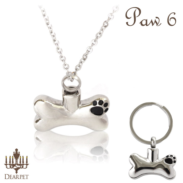 ペットメモリアル 遺骨ジュエリー パウ・6 オールステンレス クリメイションジュエリー 【ネコポス対応】