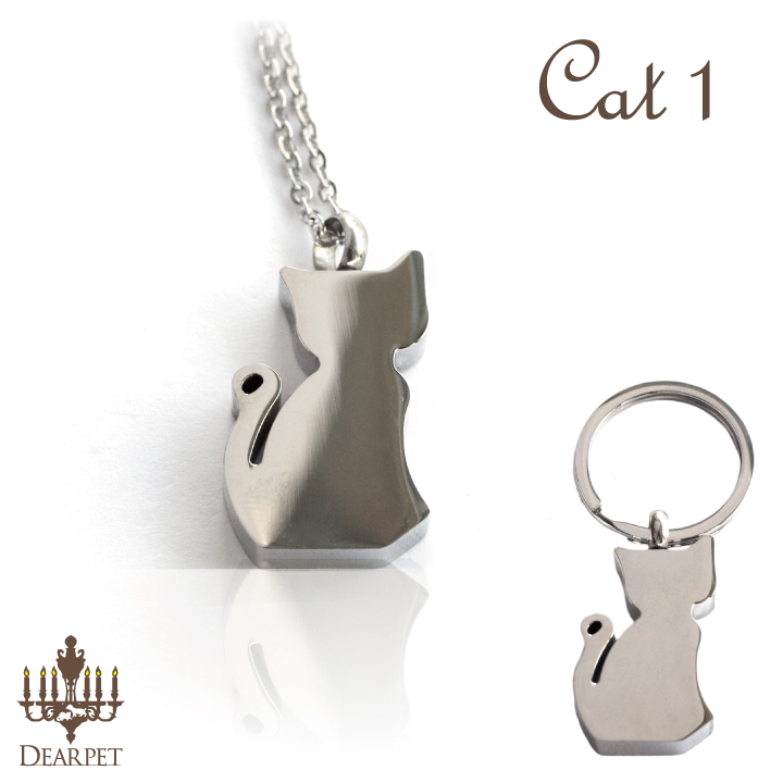 ペットメモリアル 遺骨ジュエリー Cat ・1 オールステンレス クリメイションジュエリー 【ネコポス対応】