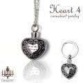 ペット 遺骨ペンダント キーホルダー Heart・4 ハート オールステンレス クリメイションジュエリー 【ネコポス対応】