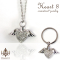 ペット 遺骨ペンダント キーホルダー Heart・8 ハート オールステンレス クリメイションジュエリー 【ネコポス対応】