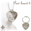 ペットメモリアル 遺骨ジュエリー パウハート・5 オールステンレス クリメイションジュエリー 【ネコポス対応】