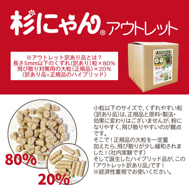 オーガニック猫砂 杉にゃん アウトレット 訳あり 16L箱入り
