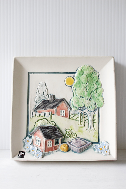 北欧ヴィンテージ/jie gantofta社/陶板の壁掛け/スウェーデンの田舎/SOLD OUT
